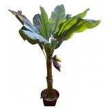 Artificial Banana Tree with Potted Base and Faux Fruit