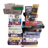 Large Collection of Board Games and Jigsaw Puzzles Assorted Piece Counts
