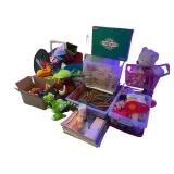 Large Toy and Game Collection with Lincoln Logs, Magnetic Set, Plush Bear, and More