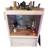 Handcrafted Dollhouse Room Box with Outdoor Pergola and Miniature Furniture