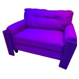 Beige (Not Purple)  Upholstered Loveseat with Button-Tufted Back