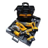 DeWalt 18V Cordless Power Tool Set with Carry Case and Bag