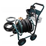 Lawn Care Equipment Collection with Hose Reel, Scotts Spreader, and Sprinklers
