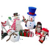 Outdoor Holiday Decor Collection with Lighted Reindeer, Snowmen, Gifts, and Penguins