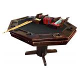 Wooden Octagon Poker Table with Accessories