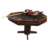 Wooden Octagon Poker Table with Accessories