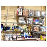 Lot of Painting Supplies, Stains, Tools and Hardware Storage Bins
