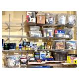 Lot of Painting Supplies, Stains, Tools and Hardware Storage Bins