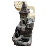 Tower Castle Water Fountain with Wheel and Power Adapter