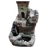Tower Castle Water Fountain with Wheel and Power Adapter