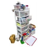 Large Assorted Household & Craft Supplies Lot with Sewing Machine, Storage Bins and Faux Flowers