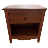 Wood Nightstand with Drawer and Open Shelf