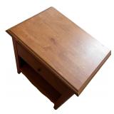 Wood Nightstand with Drawer and Open Shelf