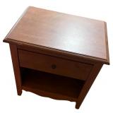 Wood Nightstand with Drawer and Open Shelf