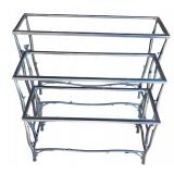 Set of 3 Glass and Metal Nesting Tables