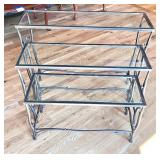 Set of 3 Glass and Metal Nesting Tables