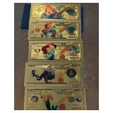 24K Gold Little Mermaid $100 Dollar Notes