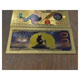 24K Gold Little Mermaid $100 Dollar Notes