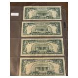 1963 Red Seal $5 Dollar Notes