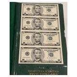 Uncut Sheets of U.S. Currency and Book