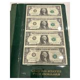 Uncut Sheets of U.S. Currency and Book