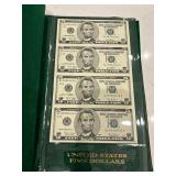 Uncut Sheets of U.S. Currency and Book