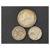 Silver Mercury Dimes and Washington Quarter
