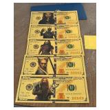 24K Gold Lord of the Rings $100 Dollar Notes