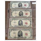 1963 Red Seal $5 Dollar Notes