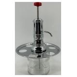 Vintage Glass Drink Dispenser Set with 6 Colored Shot Glasses