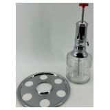 Vintage Glass Drink Dispenser Set with 6 Colored Shot Glasses