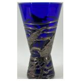 Barovier & Toso Cobalt Blue Hour Glass Shape Vase