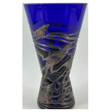 Barovier & Toso Cobalt Blue Hour Glass Shape Vase