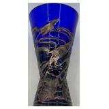 Barovier & Toso Cobalt Blue Hour Glass Shape Vase