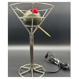 David Krys Unique Martini Glass Lamp with Olive Design