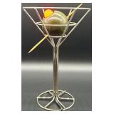 David Krys Unique Martini Glass Lamp with Olive Design