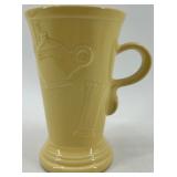 Set of 2 Sunshine Yellow Fiesta Ware Ceramic Mugs with Embossed Design