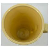 Set of 2 Sunshine Yellow Fiesta Ware Ceramic Mugs with Embossed Design