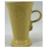 Set of 2 Sunshine Yellow Fiesta Ware Ceramic Mugs with Embossed Design