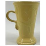 Set of 2 Sunshine Yellow Fiesta Ware Ceramic Mugs with Embossed Design