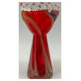 Set of 3 Colorful Murano-Style Glass Paperweights and Vase