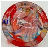 Set of 3 Colorful Murano-Style Glass Paperweights and Vase