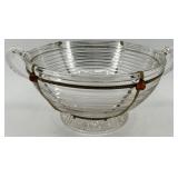 Art Deco Manhattan Glass Bowl and Candle Stick Set