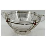 Art Deco Manhattan Glass Bowl and Candle Stick Set