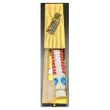 Mini Vintage Gold Tone Toothpaste and Toothbrush Holder with Pepsodent