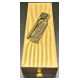 Mini Vintage Gold Tone Toothpaste and Toothbrush Holder with Pepsodent