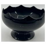 L.E. Smith decorative glass bowl and Two Fostoria - Saint Alexis Candle Holders