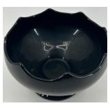 L.E. Smith decorative glass bowl and Two Fostoria - Saint Alexis Candle Holders