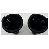 L.E. Smith decorative glass bowl and Two Fostoria - Saint Alexis Candle Holders