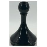 L.E. Smith decorative glass bowl and Two Fostoria - Saint Alexis Candle Holders